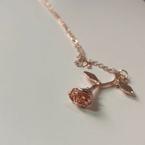 Rose Gold Rose Necklace
